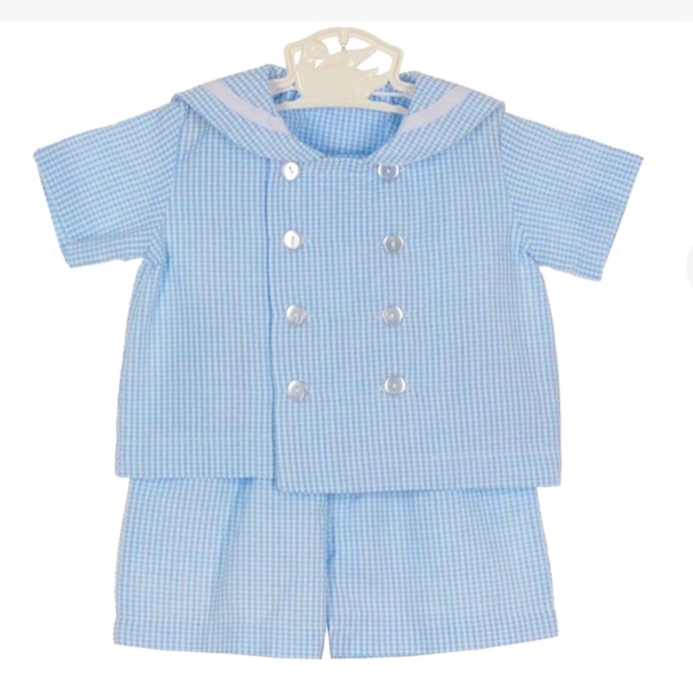 Boys Sailor Seersucker Set Funtasia Too 12 months